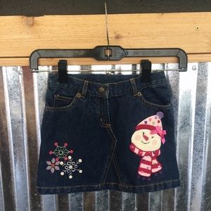 Girls glitter denim skirt